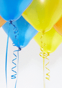 F&ecirc;te color&eacute;e avec ballons joyeux